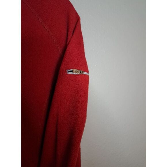 L.L.Bean women's Red Quarter Zip Fleece Size Medium - Picture 3 of 4